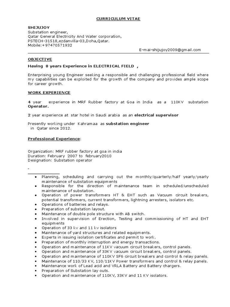 Qatar 3 PDF Electrical Substation High Voltage