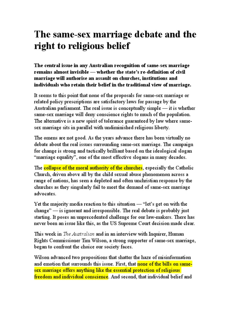 Ethical Dilemma Same Sex Marriage
