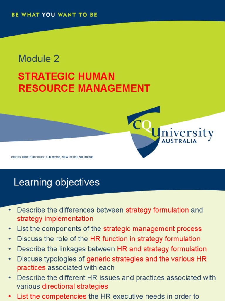 Strategic Human Resource Management Guide | PDF | Strategic Management ...