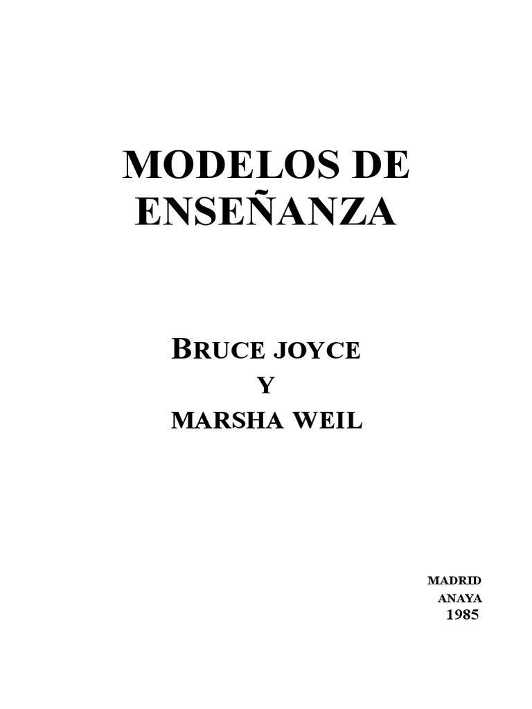 JoyceWeil_Modelos de Enseñanza Aprendizaje Maestros Prueba gratuita de 30 días Scribd