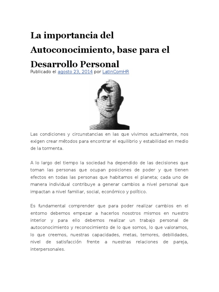 La Importancia Del Autoconocimiento - Docx Vida Universitaria | PDF ...