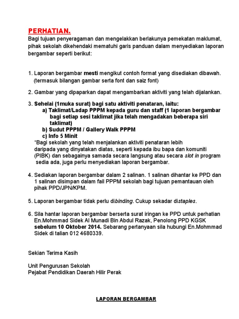 Contoh Laporan Bergambar Aktiviti Pppm Doc