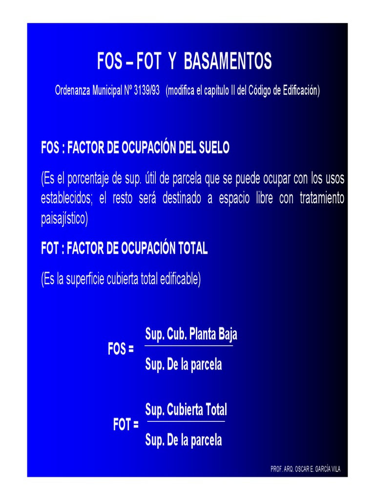 Cálculo de FOS y FOT en Urbanismo | PDF