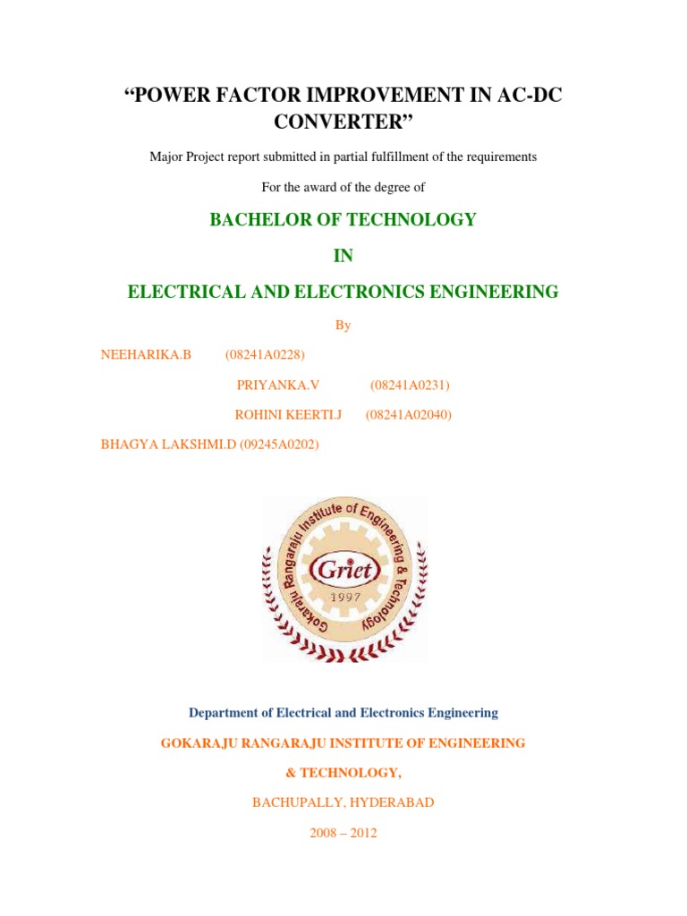 Power Factor Improvement in Ac-Dc Converter PDF | PDF | Ac Power ...