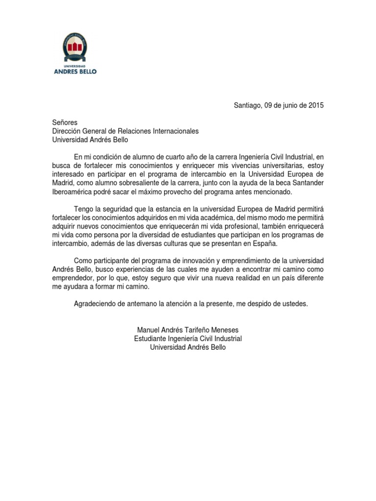 Carta Motivacion