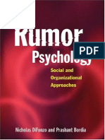 Nicholas Difonzo, Prashant Bordia Rumor Psychology Social and Organizational Approaches 2006