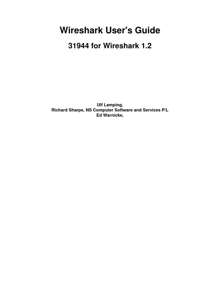 Wireshark Complete Users Guide Pdf Transmission Control Protocol