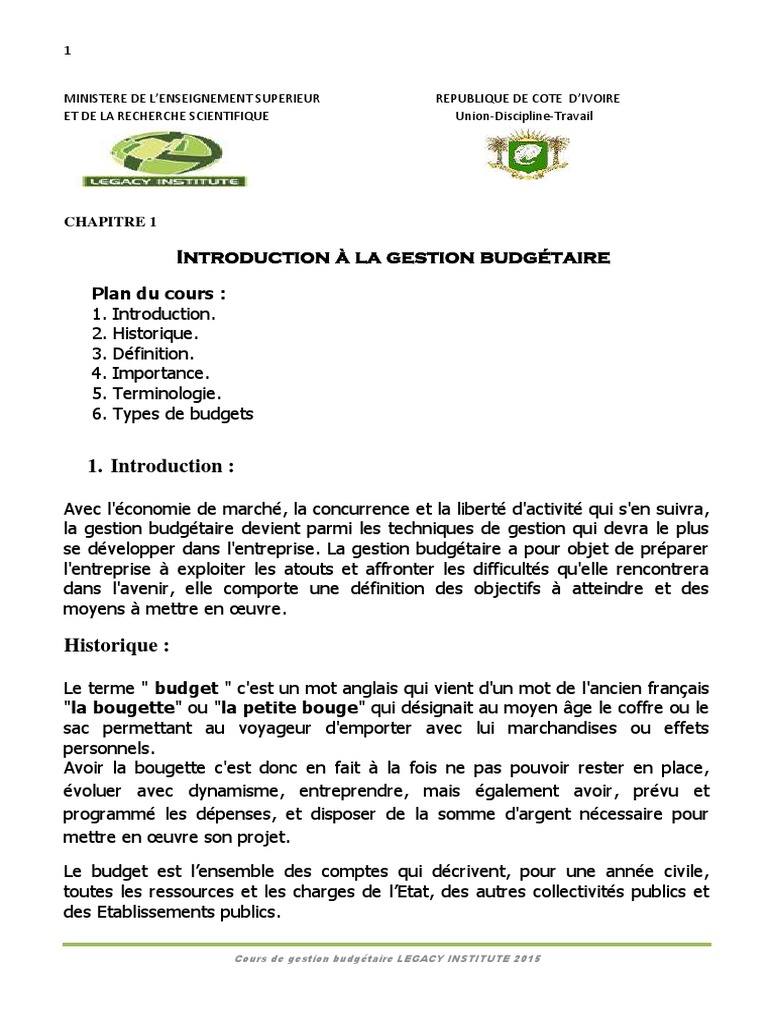 Introduction à la gestion budgétaire | PDF | Budget | Business