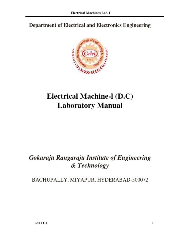 D.C. Machine Lab Manual | PDF