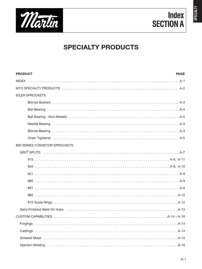 Martin Sprocket Catalog PDF Screw