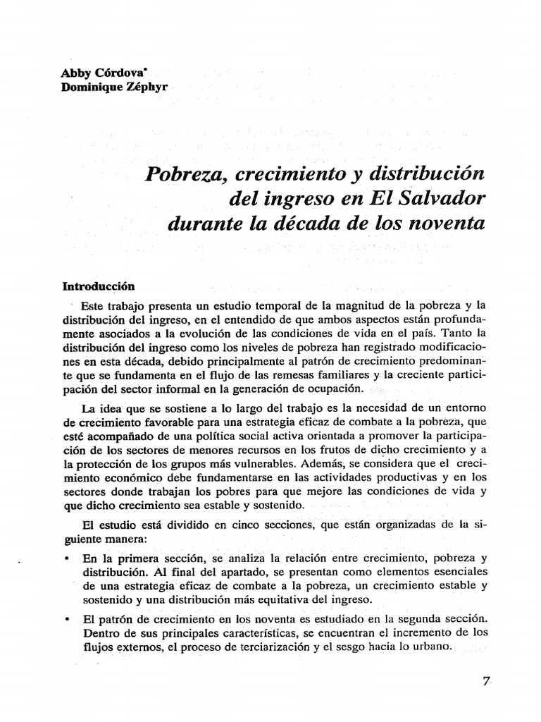 El Salvador Nse Pobreza | PDF