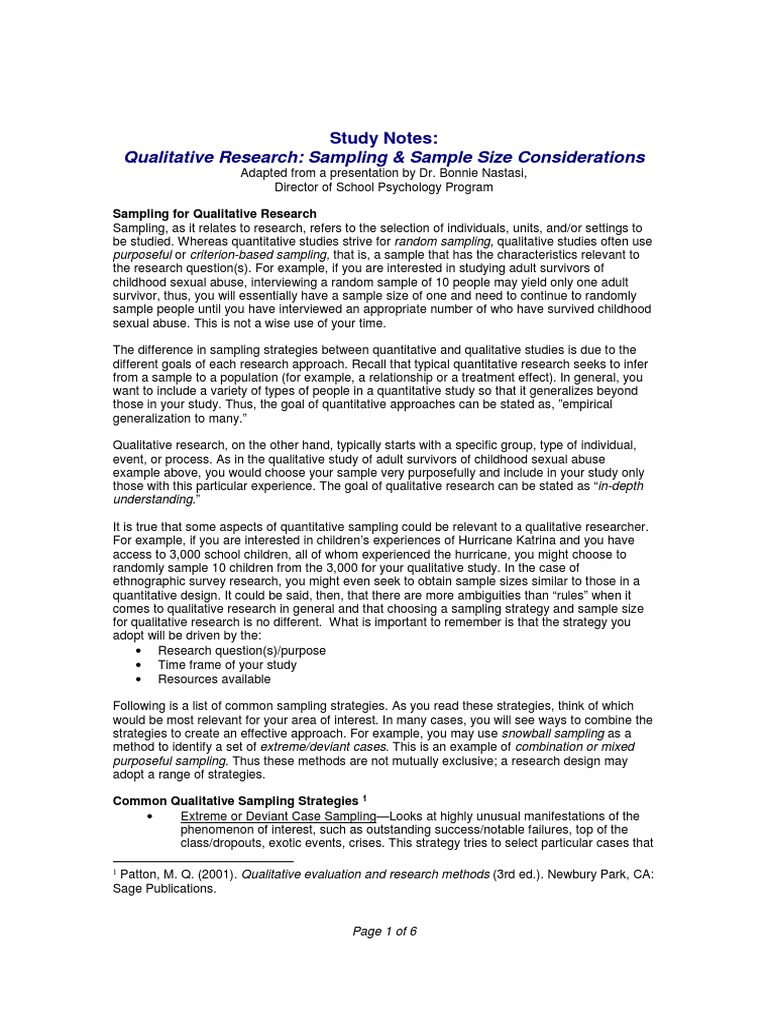 Quality Sample Size Sampling Statistics Qualitative - 