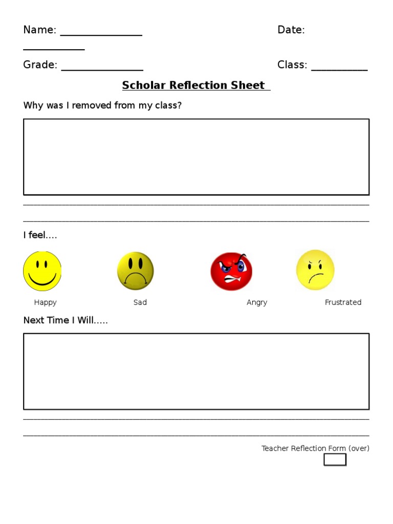 Scholar and Teacher Reflection Form | PDF
