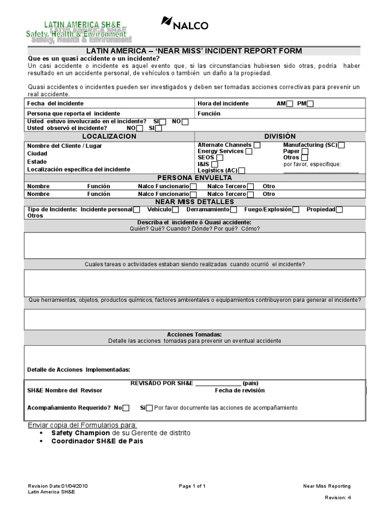 Near Miss Incident Report Rev 4 