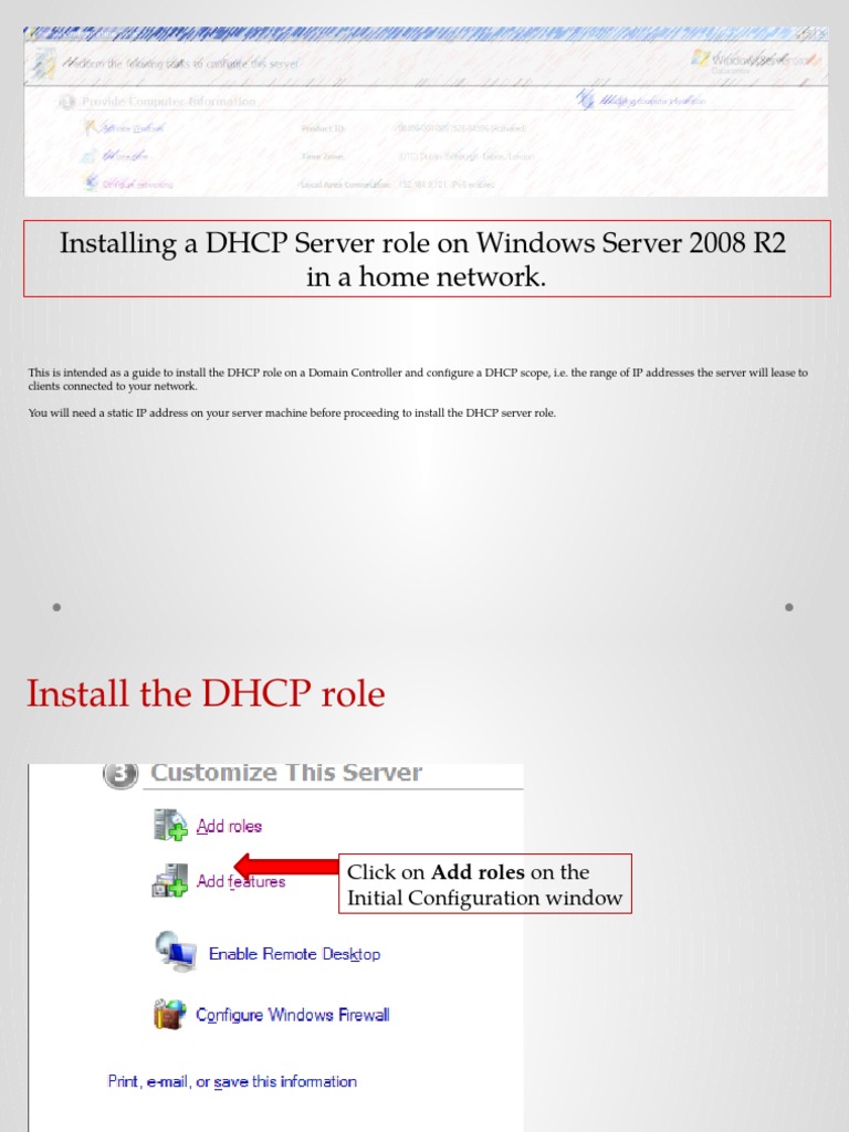 DHCP Server Installation on Windows 2008 R2 | PDF | Finance & Money ...