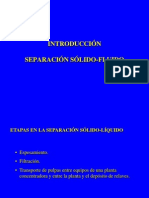 Separación sólido-líquido en minería: espesamiento, filtración y transporte de pulpas