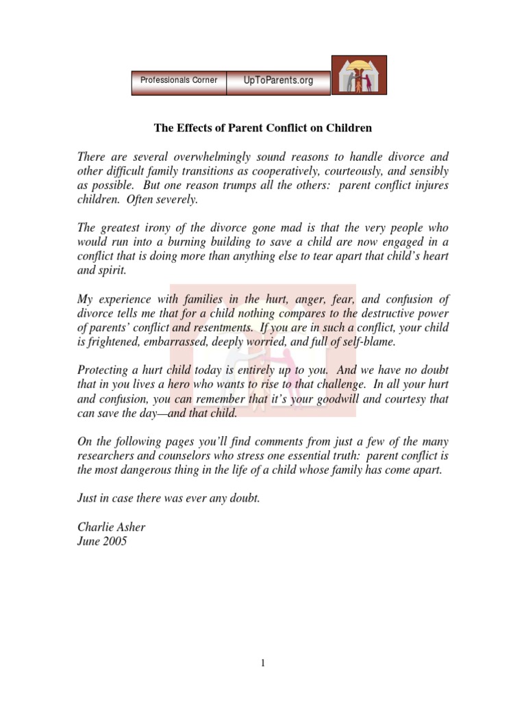 Impact of Parental Conflict on Children | PDF | Anger | Divorce