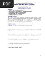 Toastmasters Advanced Manual Project Objectives - Facilitating Discussion