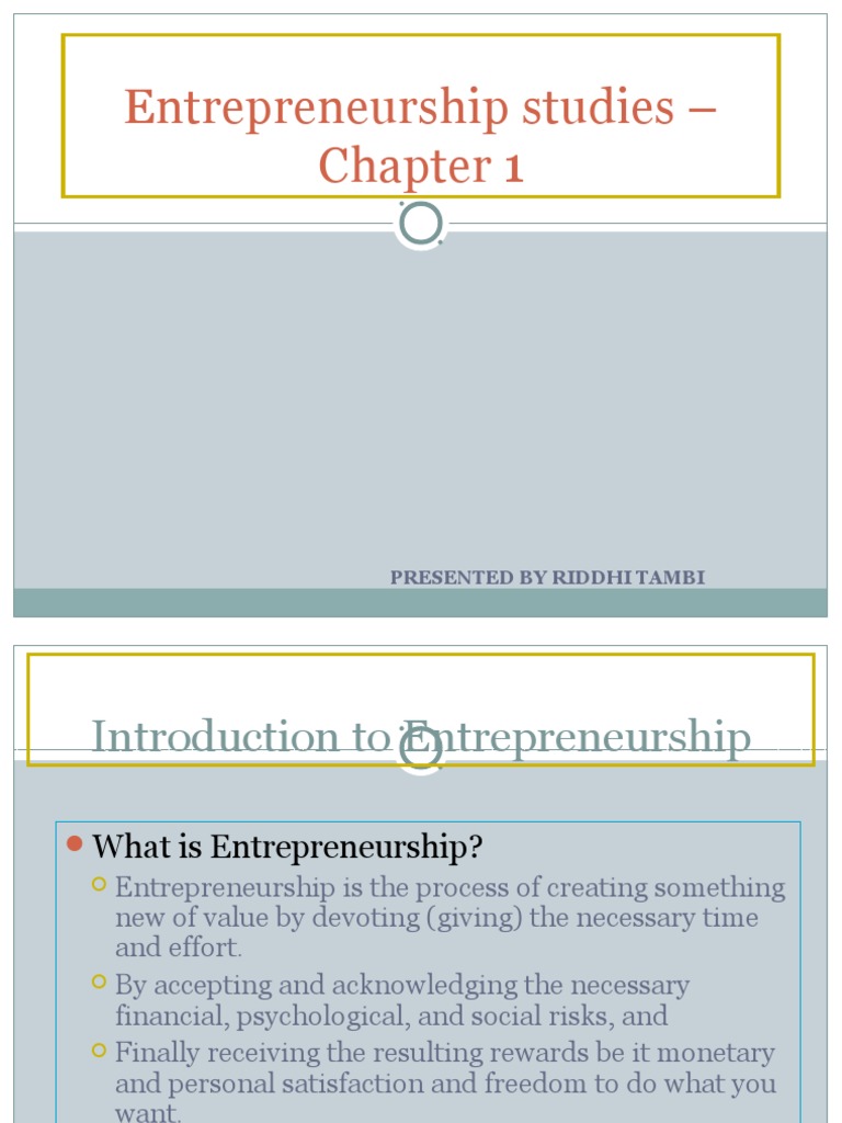 research study about entrepreneurship