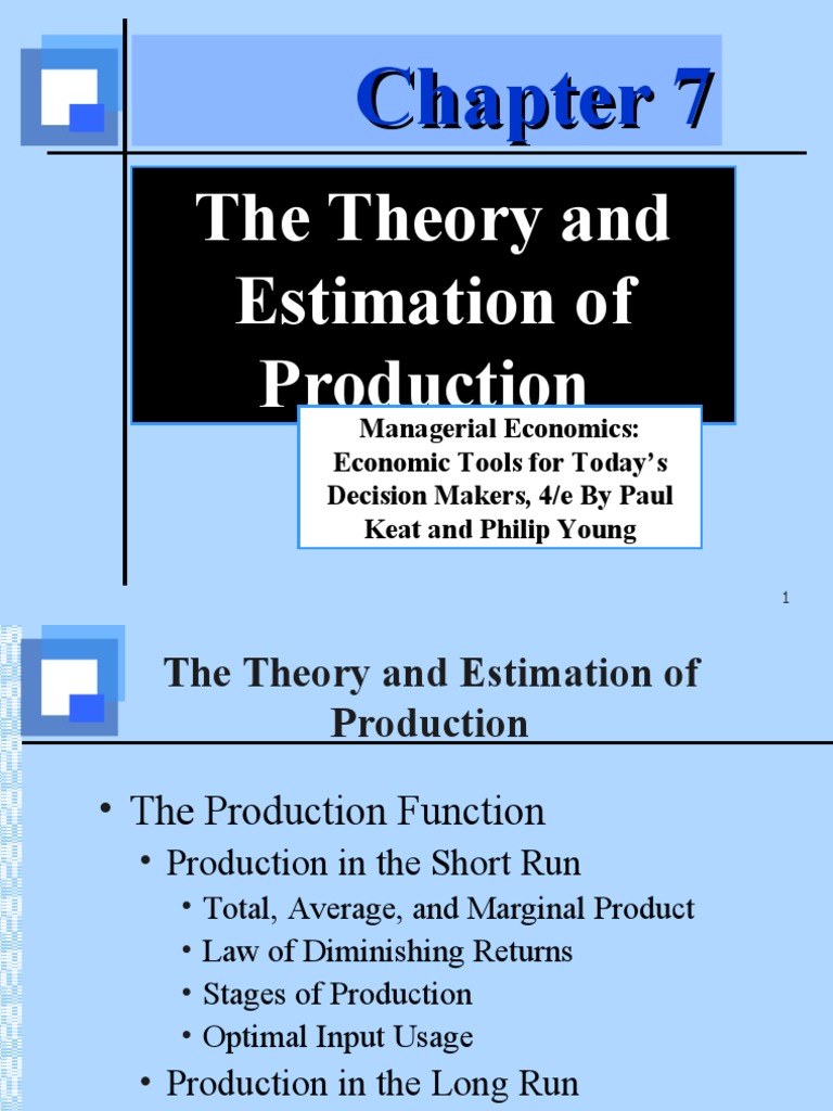 Theory and Estimation of Production | PDF | Production Function ...