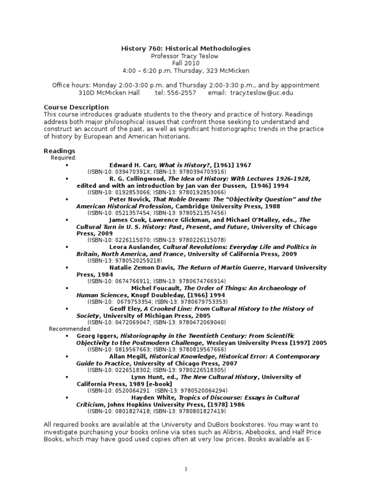 Historical Methodologies Seminar Guide | PDF | Plagiarism | Postcolonialism