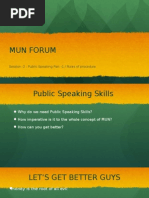 Mun Forum: Session - 2: Public Speaking Part - 1 / Rules of Procedure