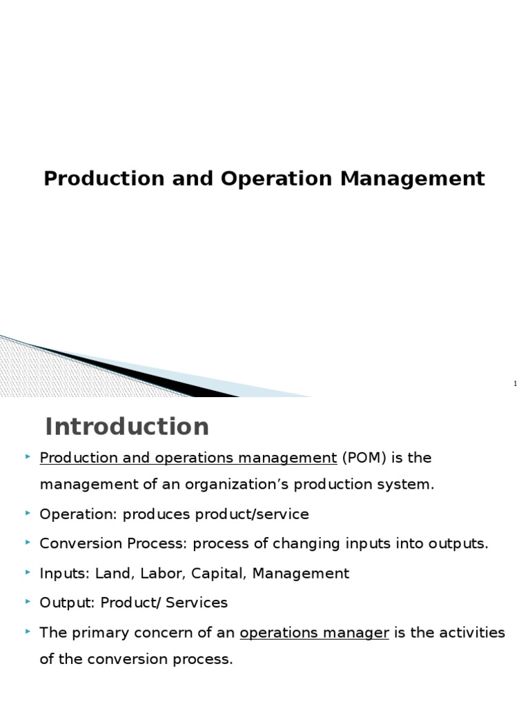 Production and Operation Management | PDF | Operations Management ...