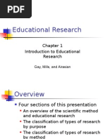 Educational Research Chapter 1 Introduction to Educational Research  Gay, Mills, and Airasian