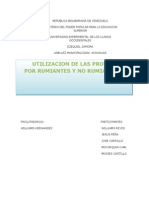 Utilización de Las Proteínas Por Rumiantes y No Rumiantes