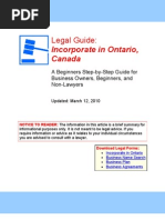 Download Incorporating in Ontario Canada - Legal Guide by CanadaLegalcom SN28280619 doc pdf
