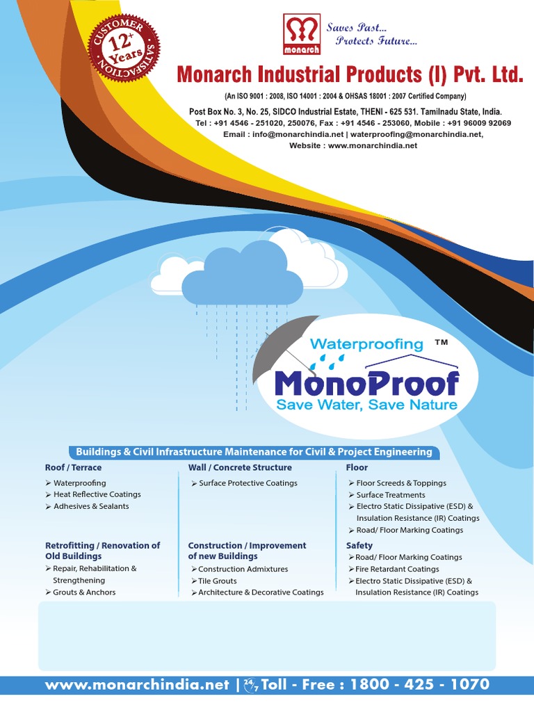 1 Waterproofing Monoproof | PDF | Epoxy | Concrete