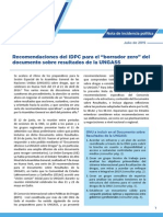 IDPC Advocacy Note Recommendations on UNGASS Zero Draft SPANISH