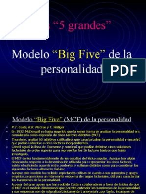 Psicologia Big 5 | PDF | Acción (filosofía) | Neurociencia
