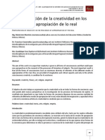 La Participación de La Creatividad en Los Procesos de Apropiación de Lo Real