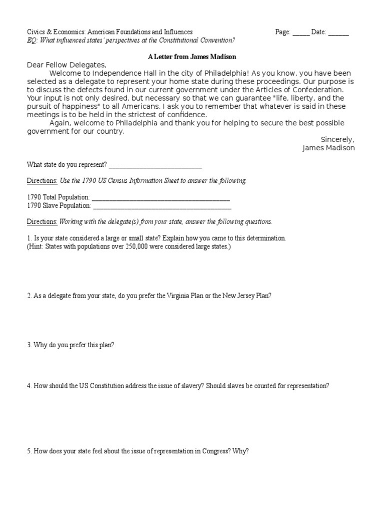 Constitutional Convention Simulation Guide | PDF | Constitutional ...
