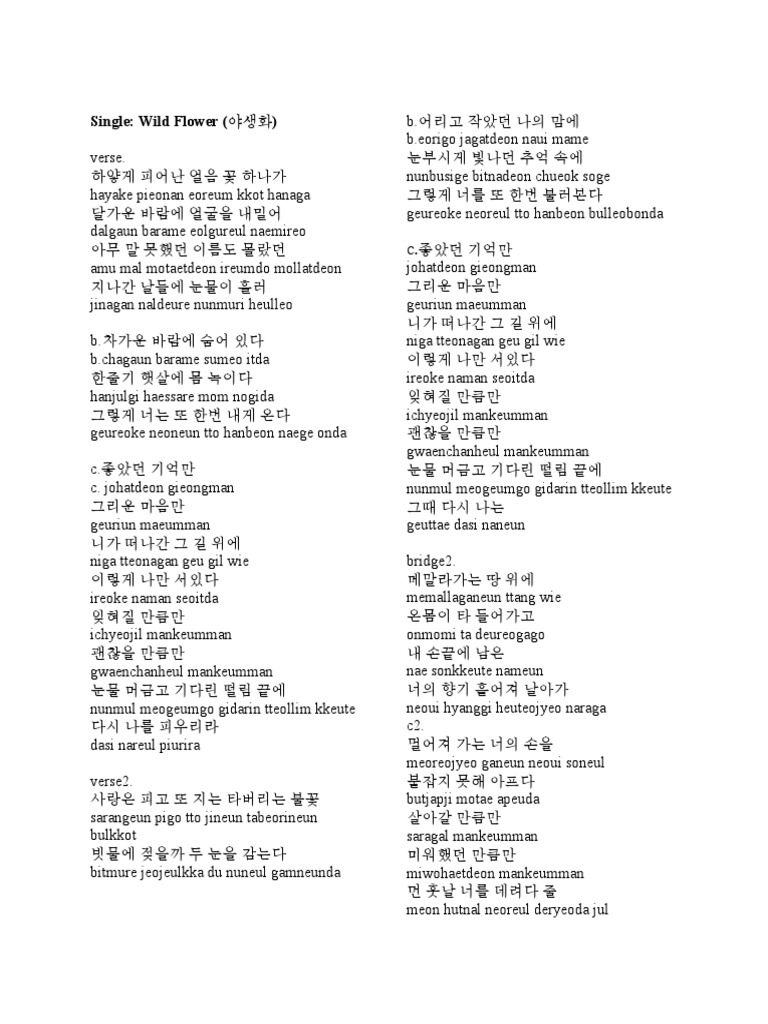 Park Hyo Shin Wild Flower