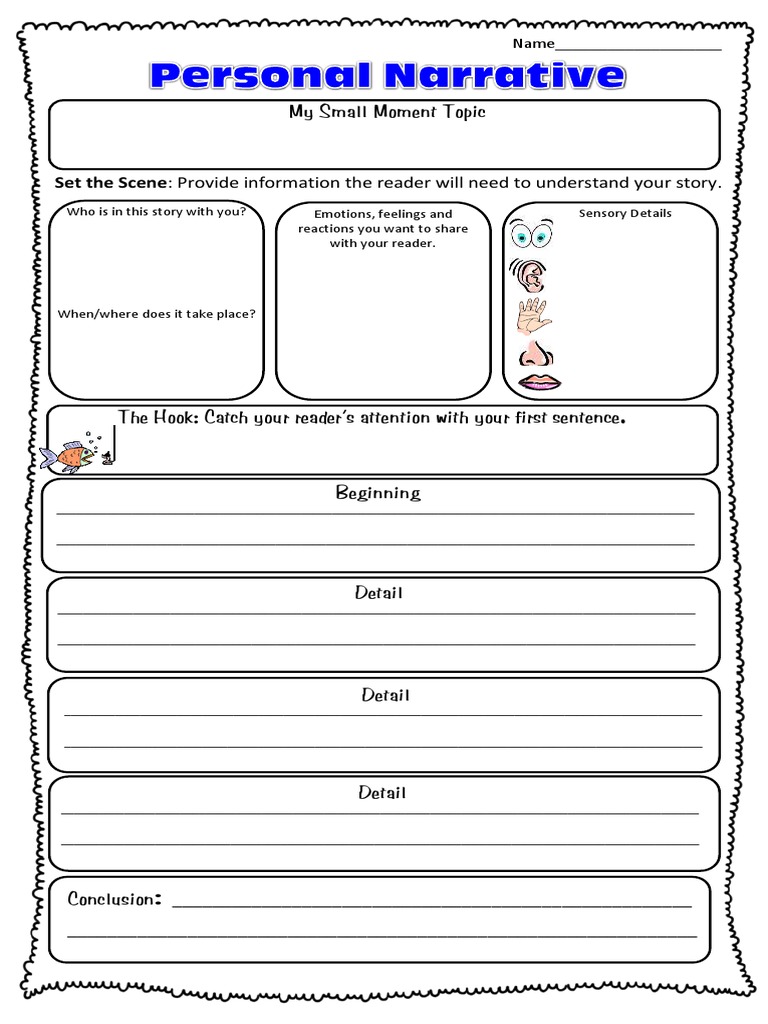 personal essay graphic organizer