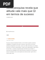 Atitude Vale Mais Que QI Em Termos de Sucesso