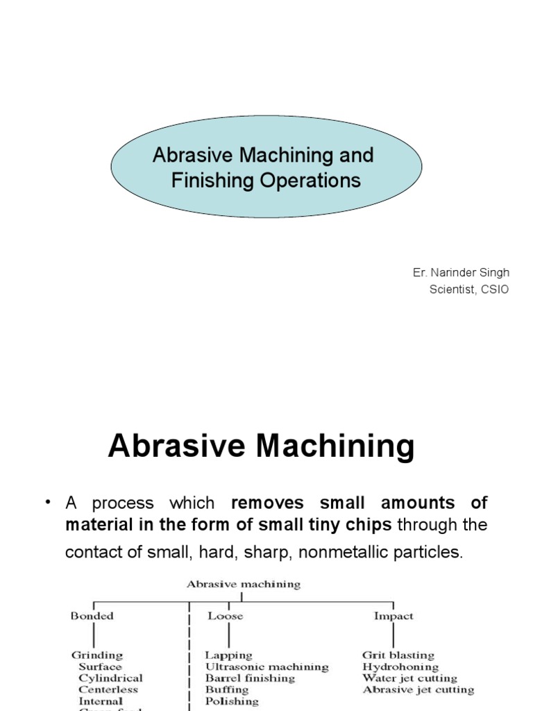 Surface Finishing Processes PDF Machining Abrasive