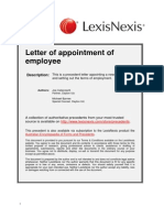 Sample Letter of Appointment of Employee