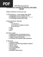 COP 3502 Exam #1 Review Test Date/Time: September 24 (Thursday) 4:30-5:45pm CB2-207