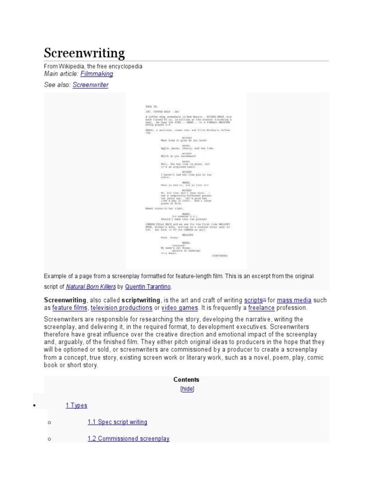 Screenwriting PDF Screenwriting Screenplay