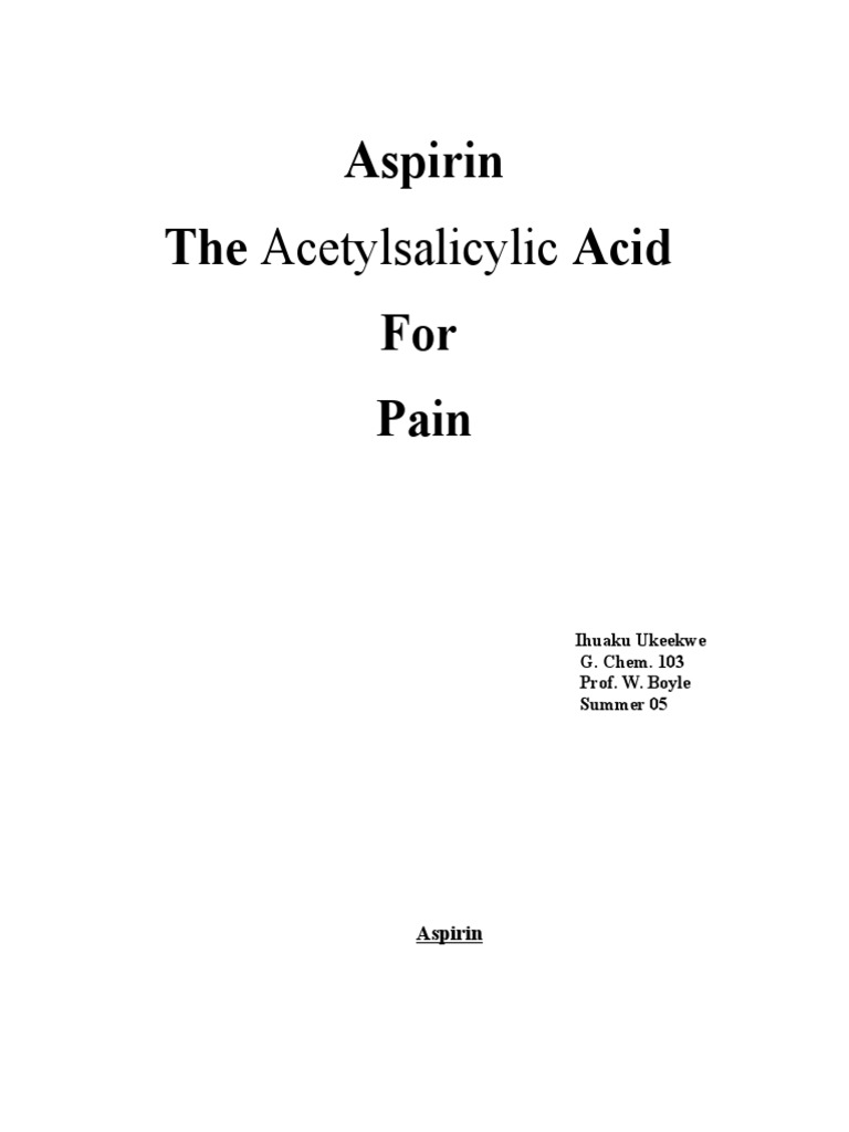 Aspirin Aspirin Medical Specialties