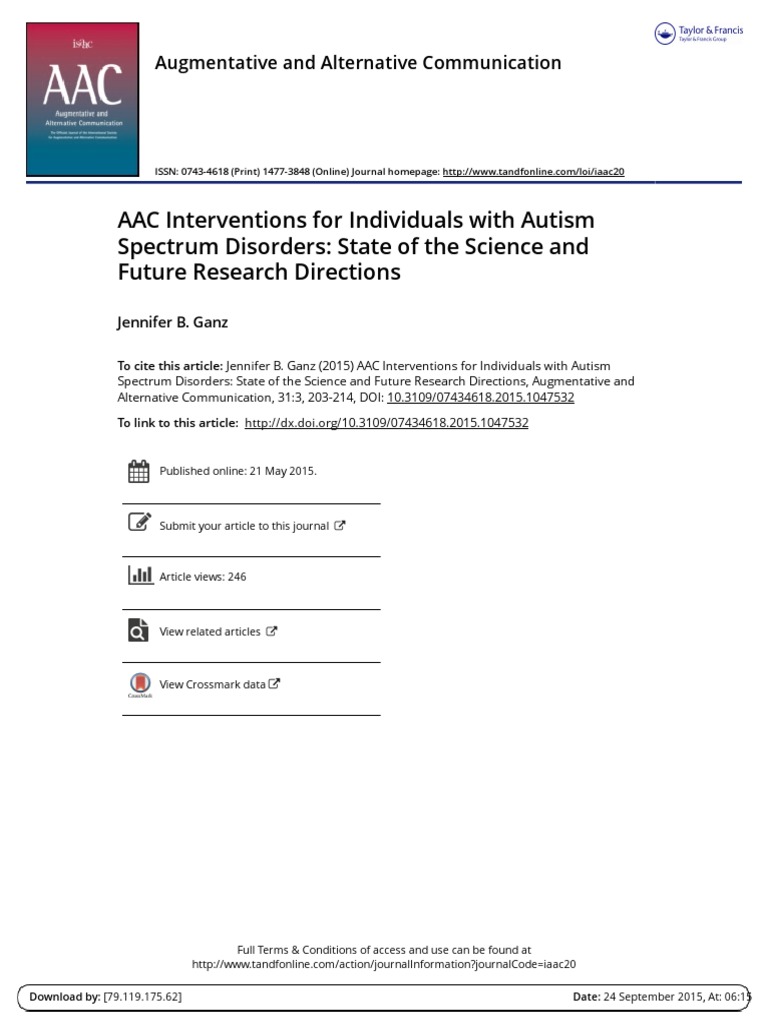 AAC Interventions For Individuals With Autism Spectrum Disorders ...