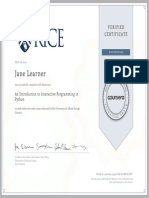 Coursera Sample Certificate