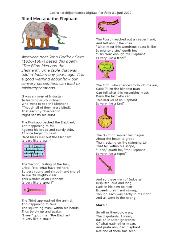 Blind Men And The Elephant | Pdf | Elephant