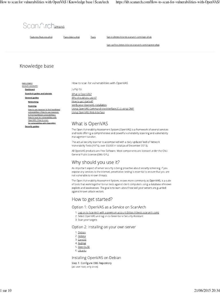 OpenVAS Vulnerability Scanning Guide | PDF | Databases | Computer Data