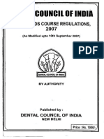 BDS Course Regulation 2007 Alongwith Amendments