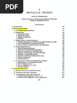 【ttt】 Metallic Oxides by Goodenough | PDF | Hartree–Fock Method