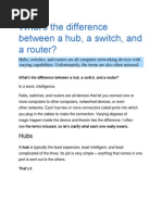 HUB, Switch, Router PDF